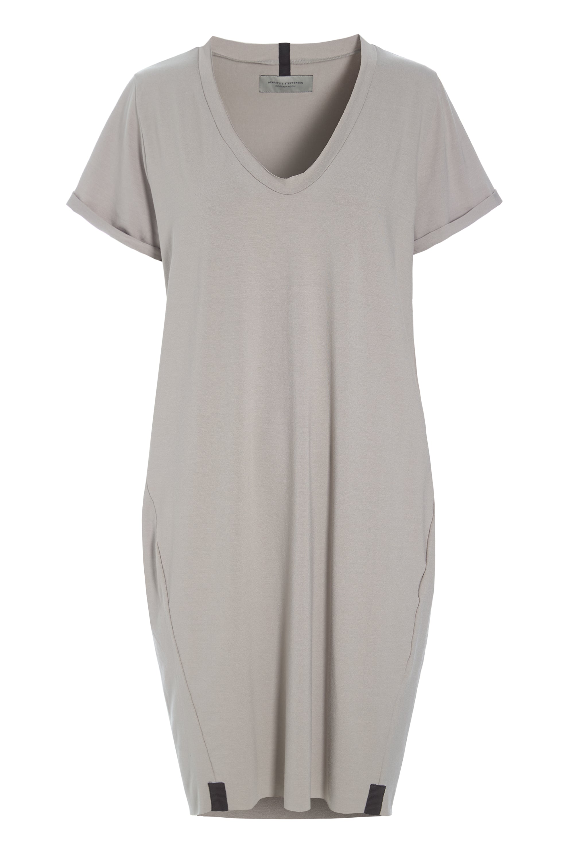 HENRIETTE STEFFENSEN COPENHAGEN DRESS V-NECK - 98049 KJOLER SAND 805