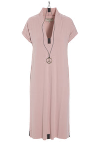 DRESS V- COLLAR - 98068 - NUDE
