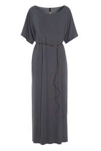 DRESS WITH BELT - 98025 - GREY