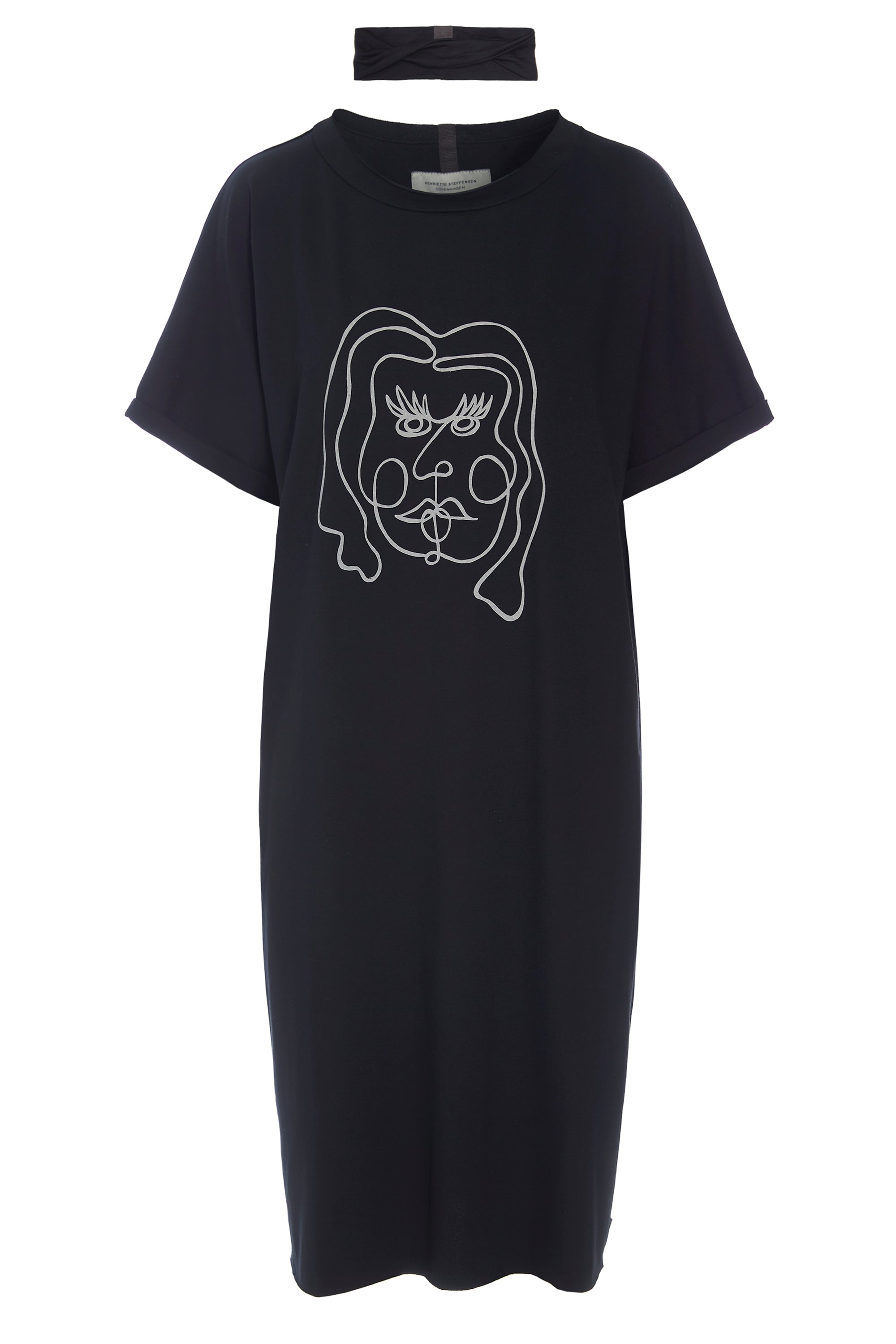 HENRIETTE STEFFENSEN COPENHAGEN DRESS WITH PRINT - 98037P KJOLER BLACK 900
