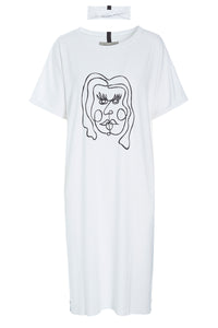 DRESS WITH PRINT - 98037P - WHITE