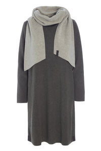 DRESS WITH SCARF - 3226 - BARK/SAND