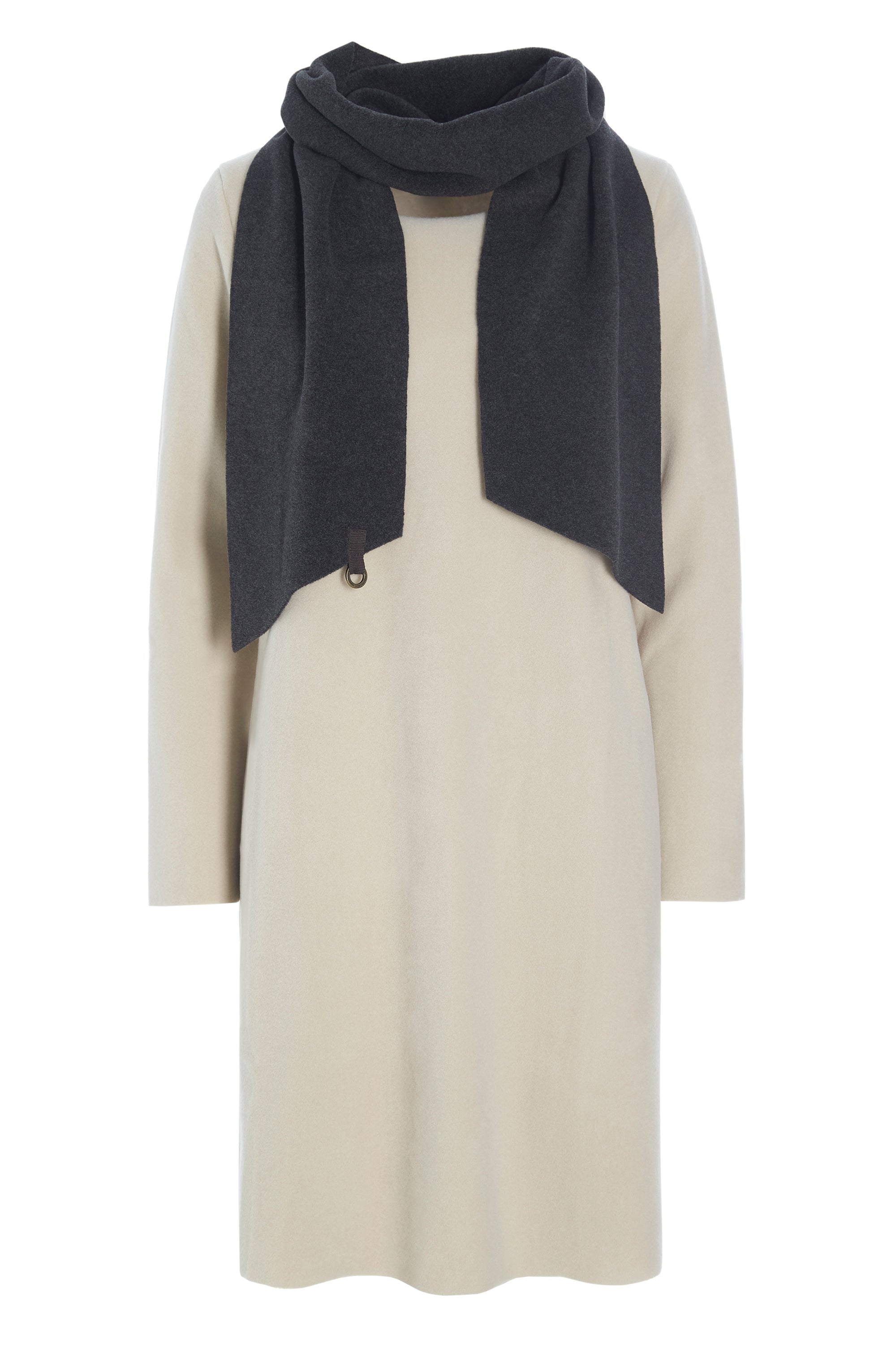HENRIETTE STEFFENSEN COPENHAGEN DRESS WITH SCARF - 3226 KJOLER KIT/SOFT BLACK 642
