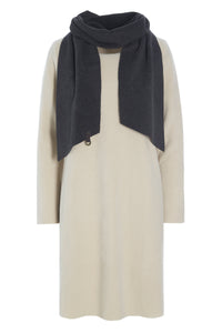 DRESS WITH SCARF - 3226 - KIT/SOFT BLACK