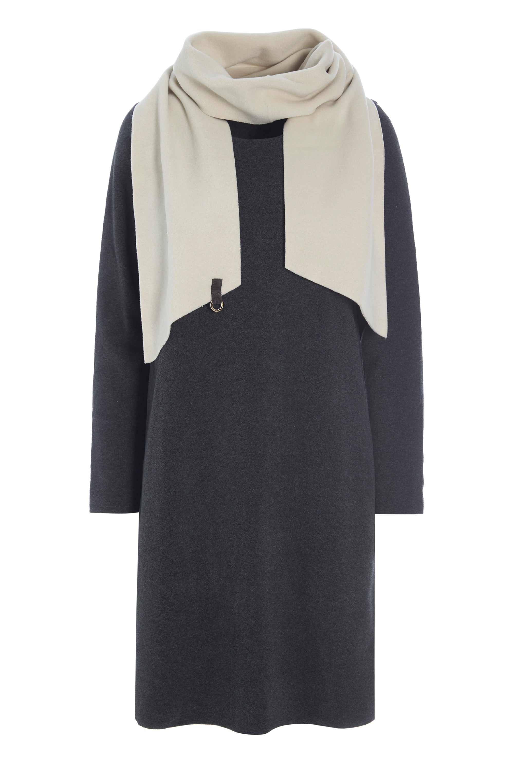 HENRIETTE STEFFENSEN COPENHAGEN DRESS WITH SCARF - 3226 KJOLER SOFT BLACK / KIT 471