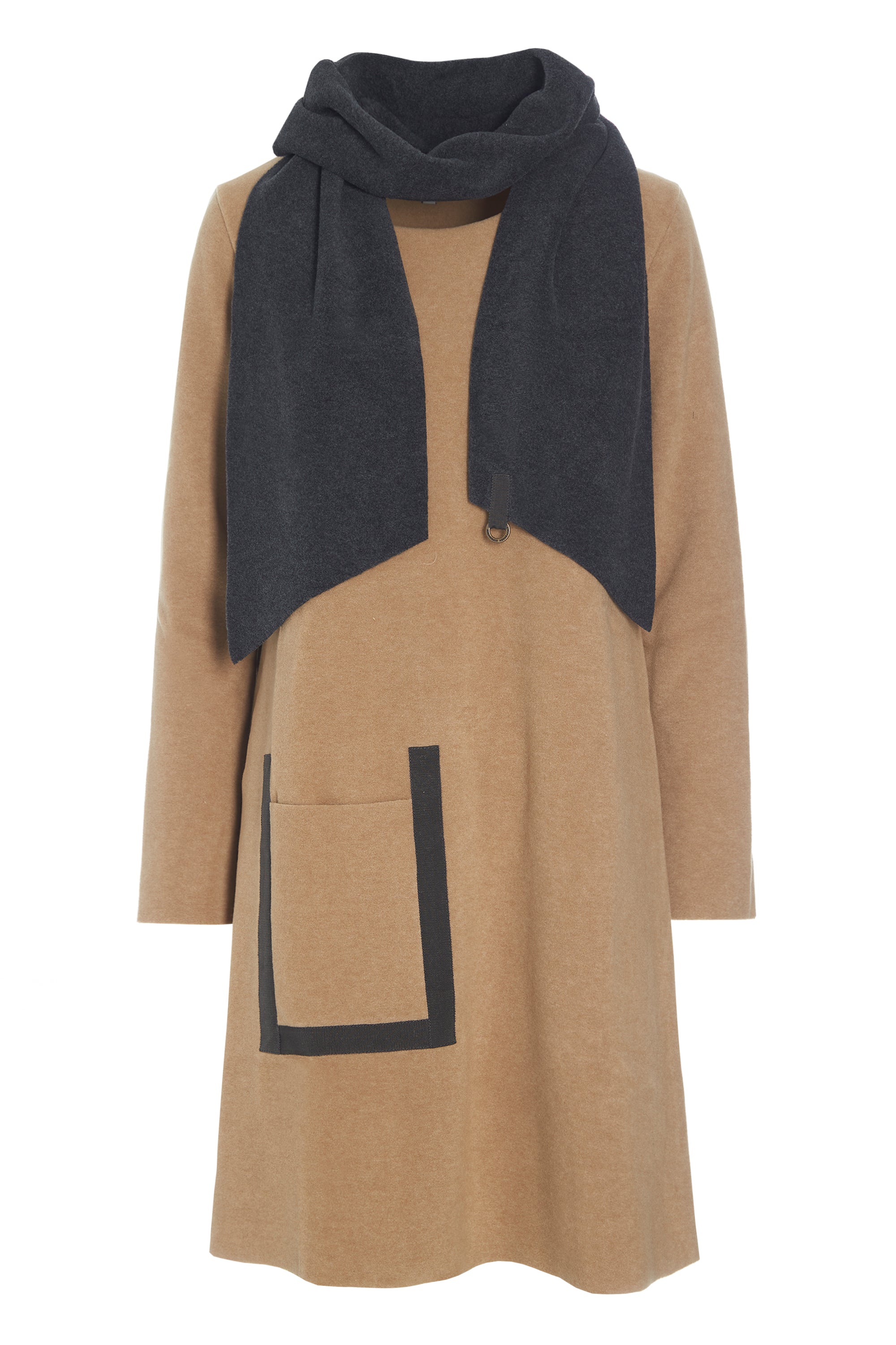 HENRIETTE STEFFENSEN COPENHAGEN DRESS WITH SCARF - 3237 KJOLER CAMEL 815