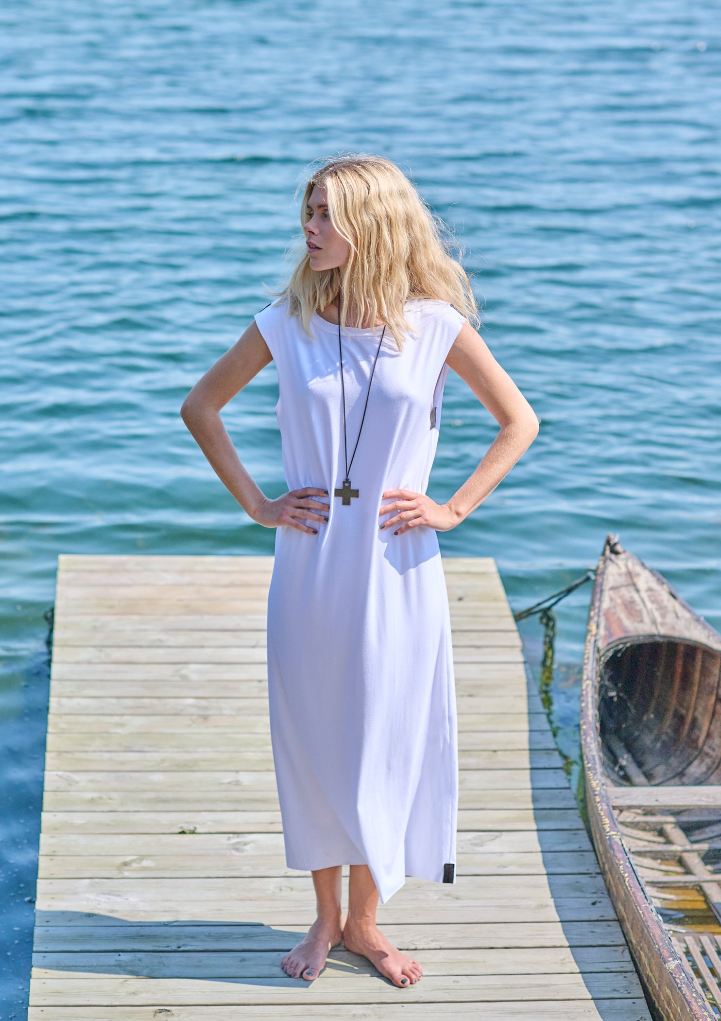 HENRIETTE STEFFENSEN COPENHAGEN DRESS W/JEWLRY - 98044 KJOLER WHITE 816