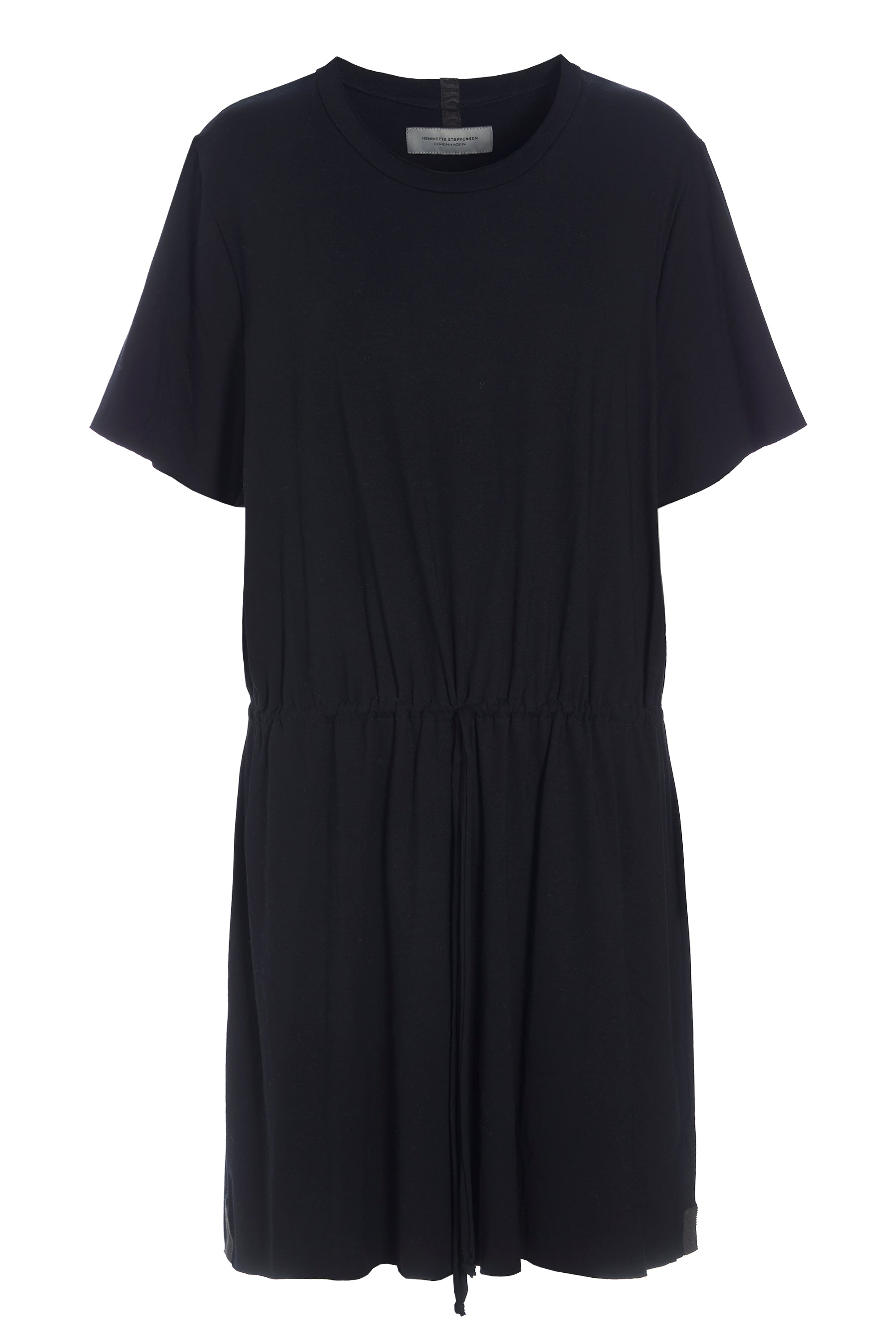 HENRIETTE STEFFENSEN COPENHAGEN DRESS W/WAISTBAND - 98036 KJOLER BLACK 900