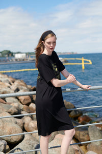 DRESS YELLOW PRINT - 98037P - BLACK