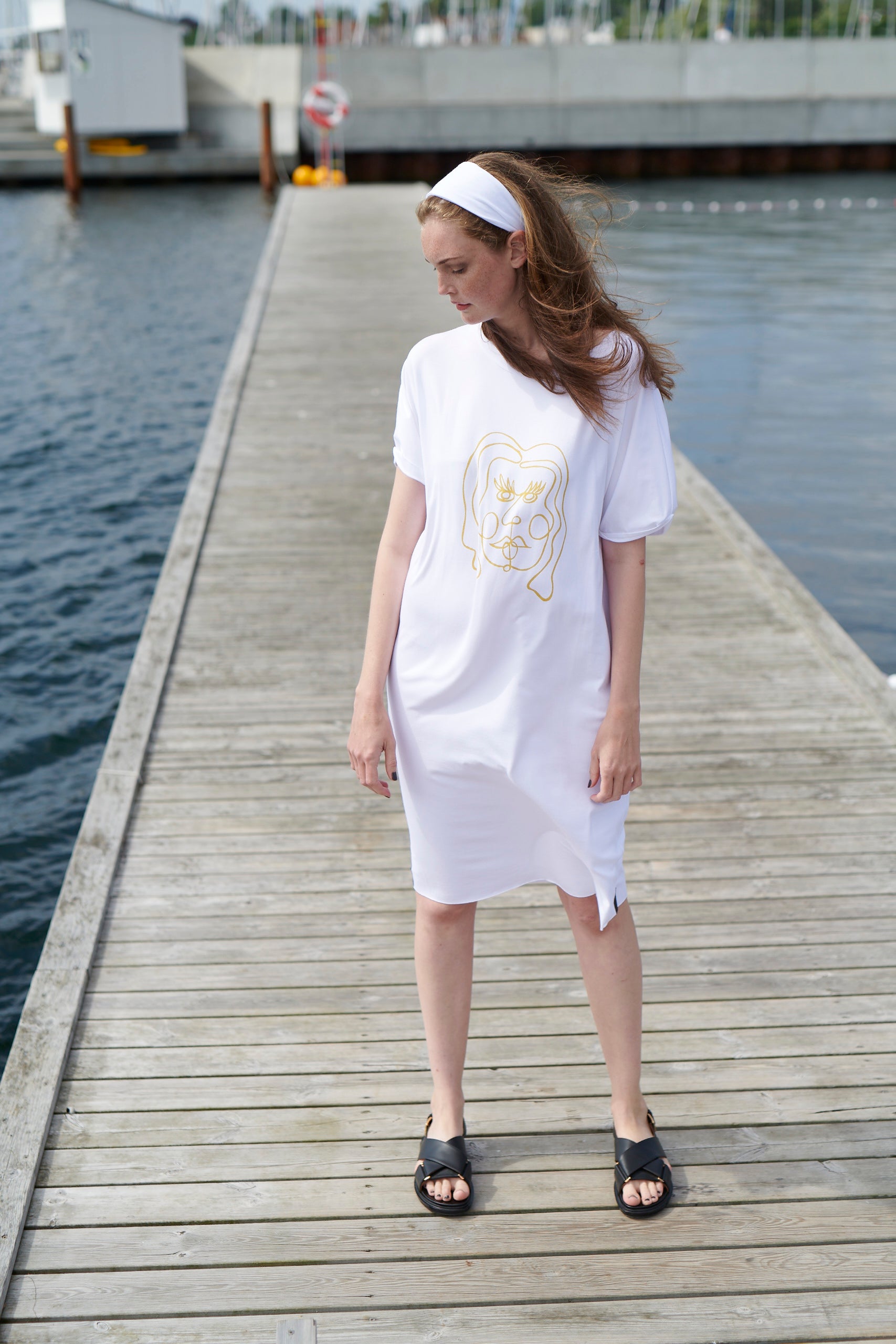 HENRIETTE STEFFENSEN COPENHAGEN DRESS YELLOW PRINT - 98037P KJOLER WHITE 816