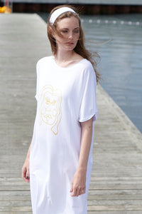 DRESS YELLOW PRINT - 98037P - WHITE