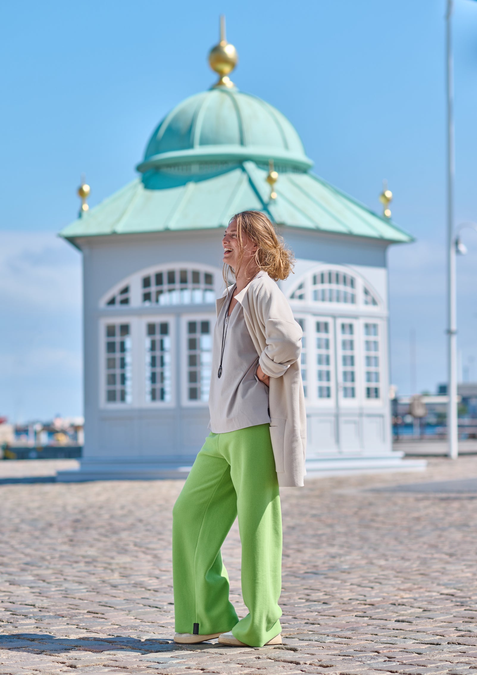 HENRIETTE STEFFENSEN COPENHAGEN FLARE TROUSERS - 2117 BUKSER JUICY GREEN 788