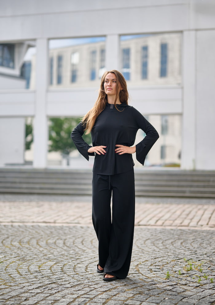 HENRIETTE STEFFENSEN COPENHAGEN FLARE TROUSERS - 99013 BUKSER BLACK 900