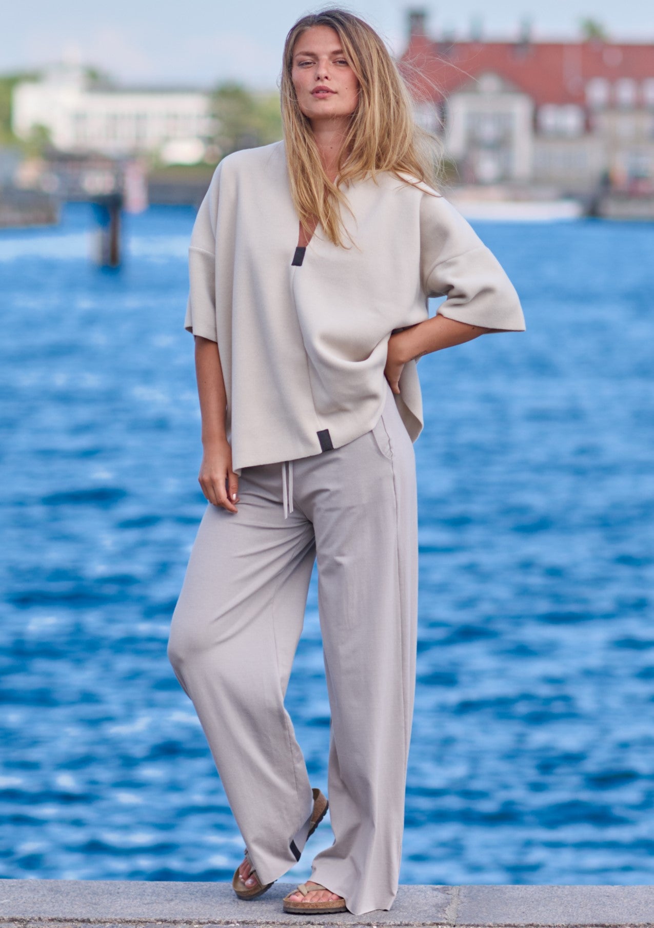 HENRIETTE STEFFENSEN COPENHAGEN FLARE TROUSERS - 99013 BUKSER SAND 805