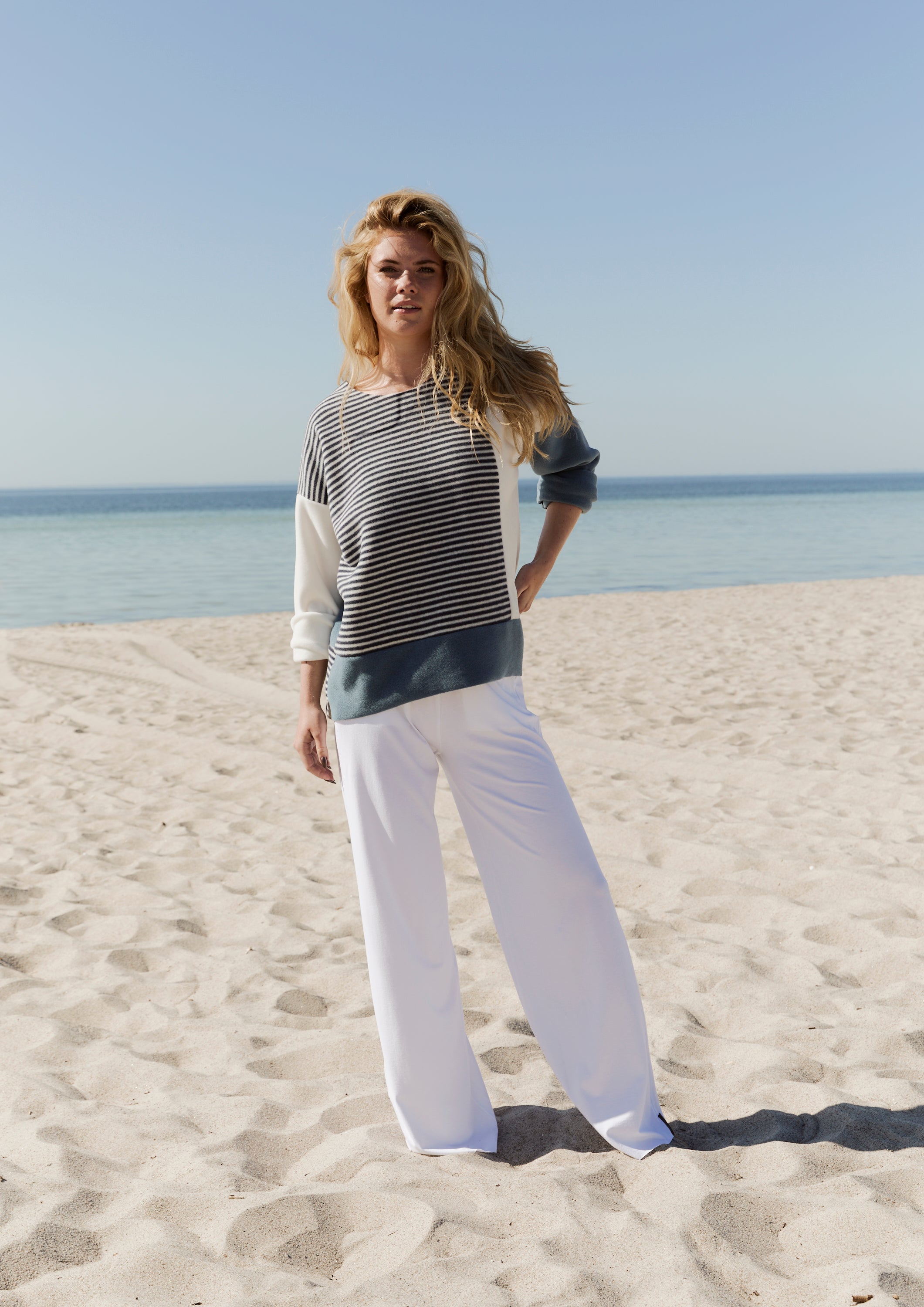 HENRIETTE STEFFENSEN COPENHAGEN FLARE TROUSERS - 99013 BUKSER WHITE 816