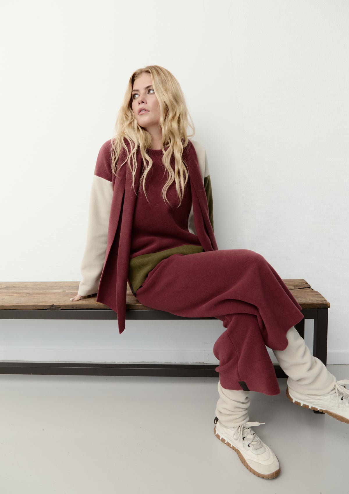 HENRIETTE STEFFENSEN COPENHAGEN FLARE TROUSERS 3/4 LENGTH - 2115 BUKSER BORDEAUX 474