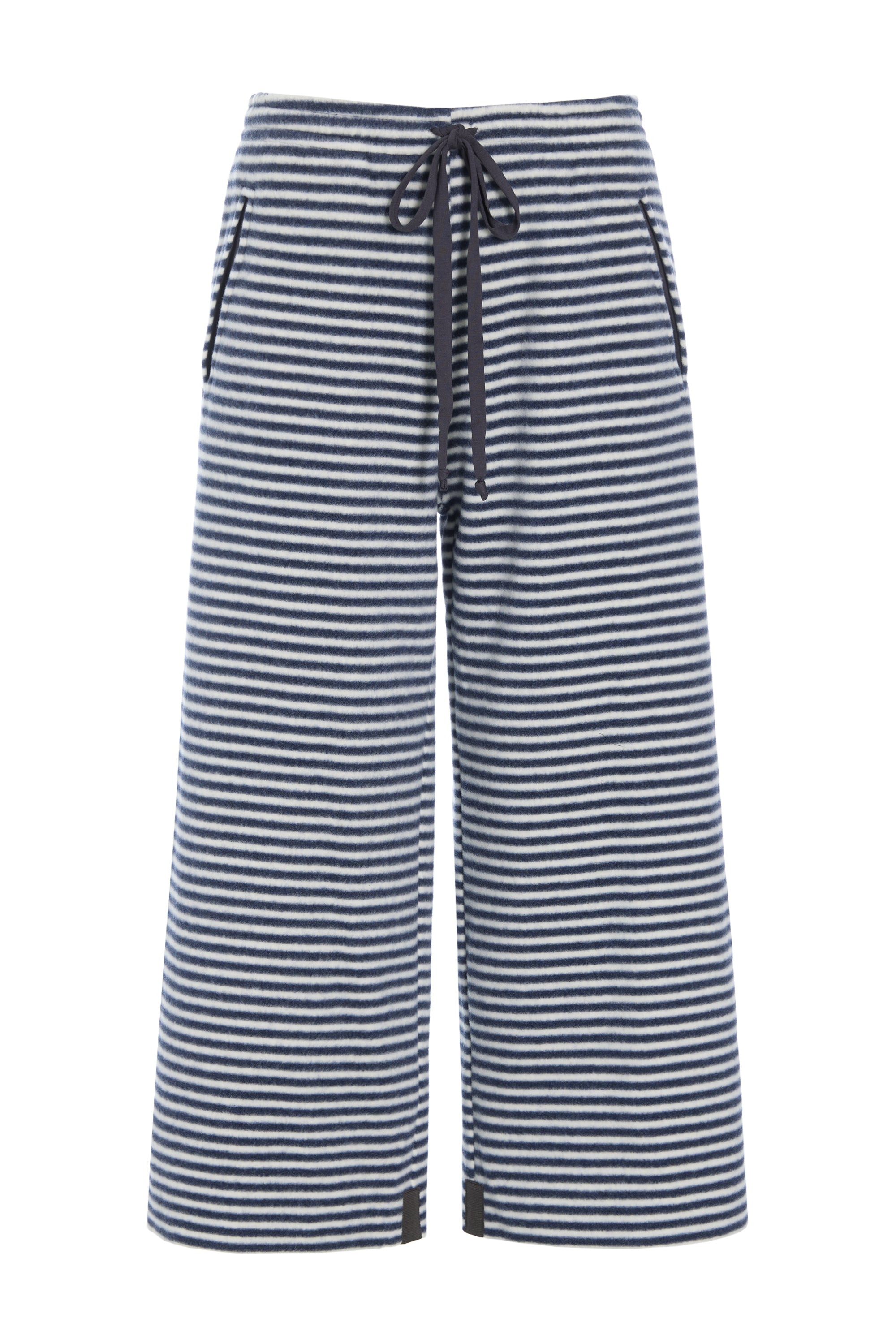 HENRIETTE STEFFENSEN COPENHAGEN FLARE TROUSERS 3/4 LENGTH - 2115 BUKSER STRIPES DENIM & KIT 667