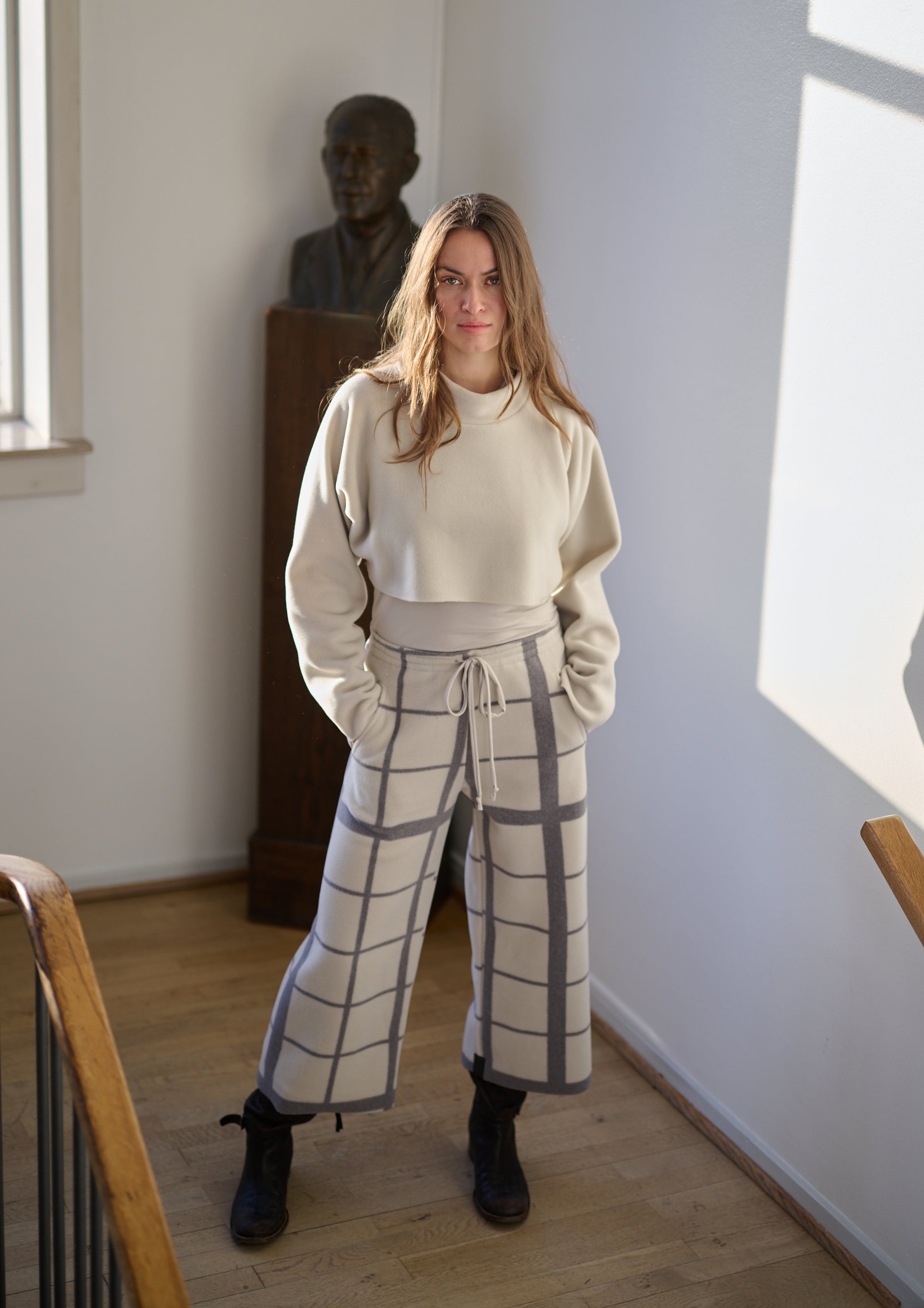 HENRIETTE STEFFENSEN COPENHAGEN FLARE TROUSERS 3/4 LENGTH - 2115P BUKSER CLAN PRINT KIT 780
