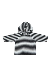 FLEECE BLOUSE HOOD BABY - 108 - STRIPES B&W