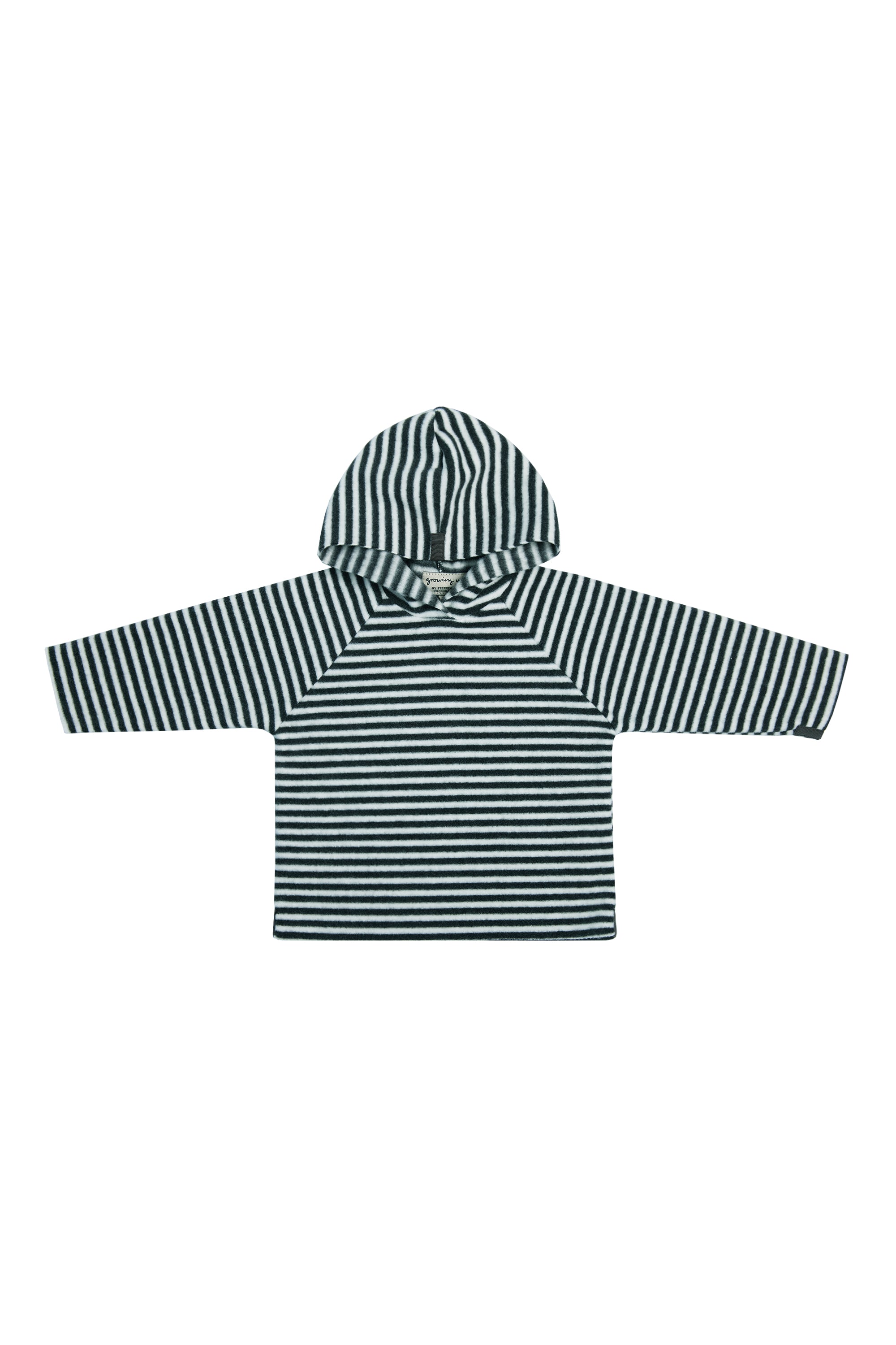 GROWING UP FLEECE BLOUSE HOOD TODDLER -108 GU BLUSER STRIPES B&W 673