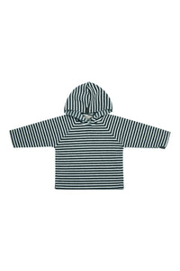 FLEECE BLOUSE HOOD TODDLER -108 - STRIPES B&W