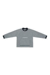 FLEECE BLOUSE POCKET CHILD - 109 - STRIPES B&W