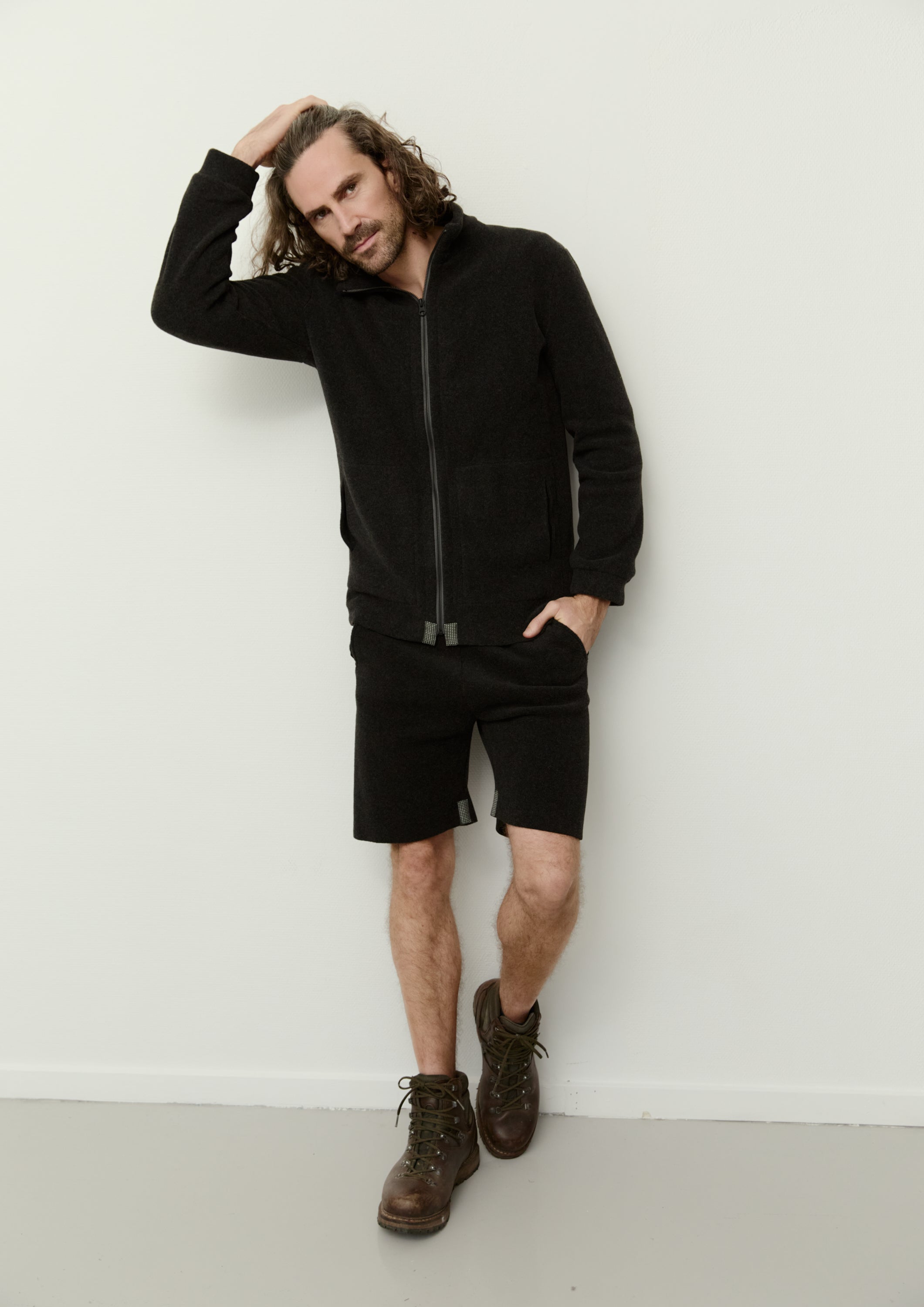 CARL BY STEFFENSEN COPENHAGEN FLEECE SHORTS - 1011C BUKSER SOFT BLACK 914