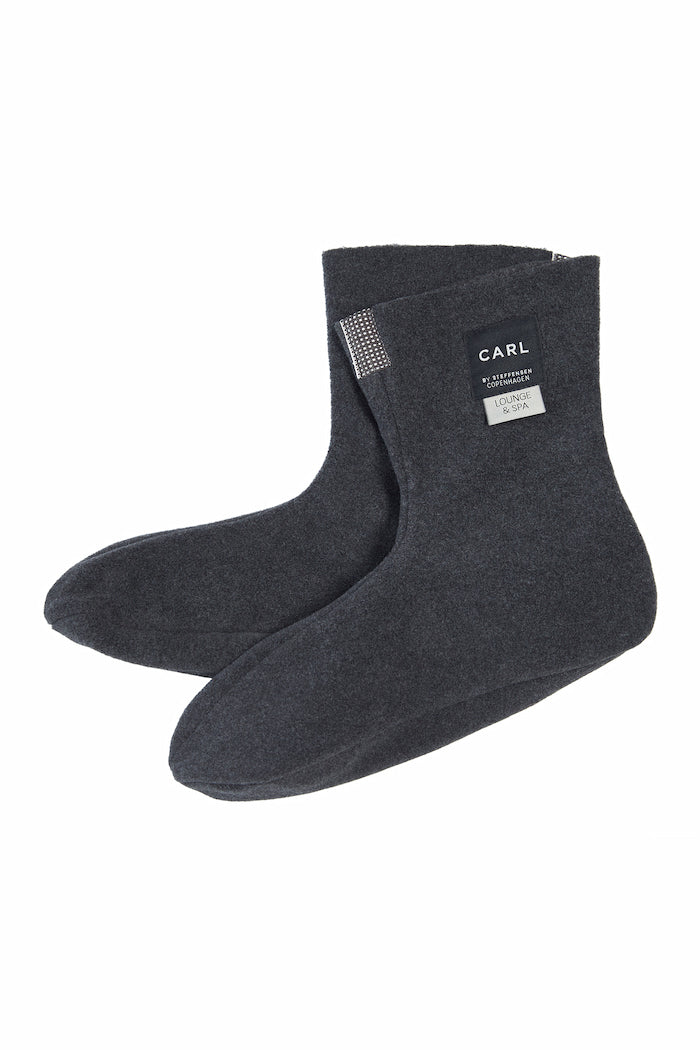 CARL BY STEFFENSEN COPENHAGEN FLEECE SOCKS MEN - 2025C L & S ACCESSORIES SOFT BLACK 914