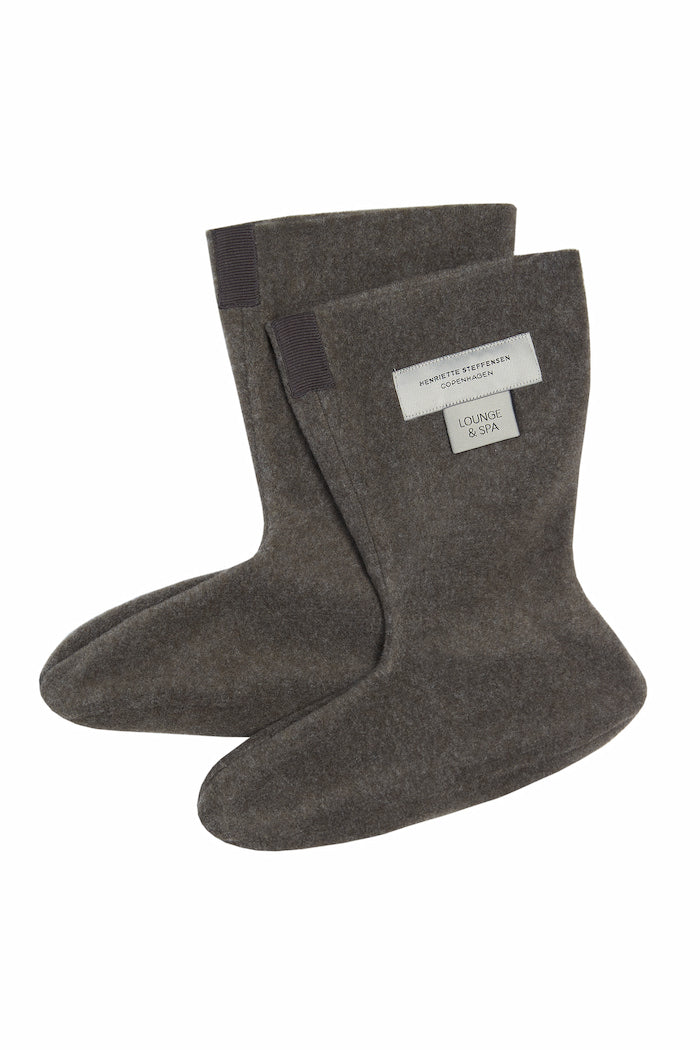 HENRIETTE STEFFENSEN COPENHAGEN FLEECE SOCKS WOMEN - 4090 L & S ACCESSORIES BARK 320