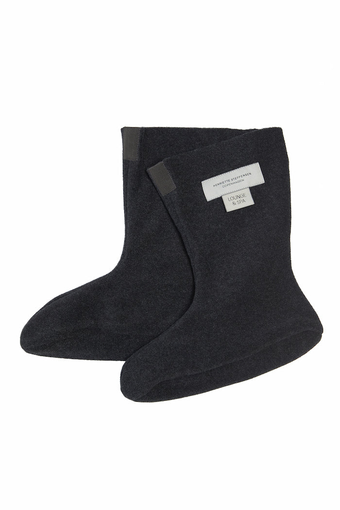 HENRIETTE STEFFENSEN COPENHAGEN FLEECE SOCKS WOMEN - 4090 L & S ACCESSORIES SOFT BLACK 914