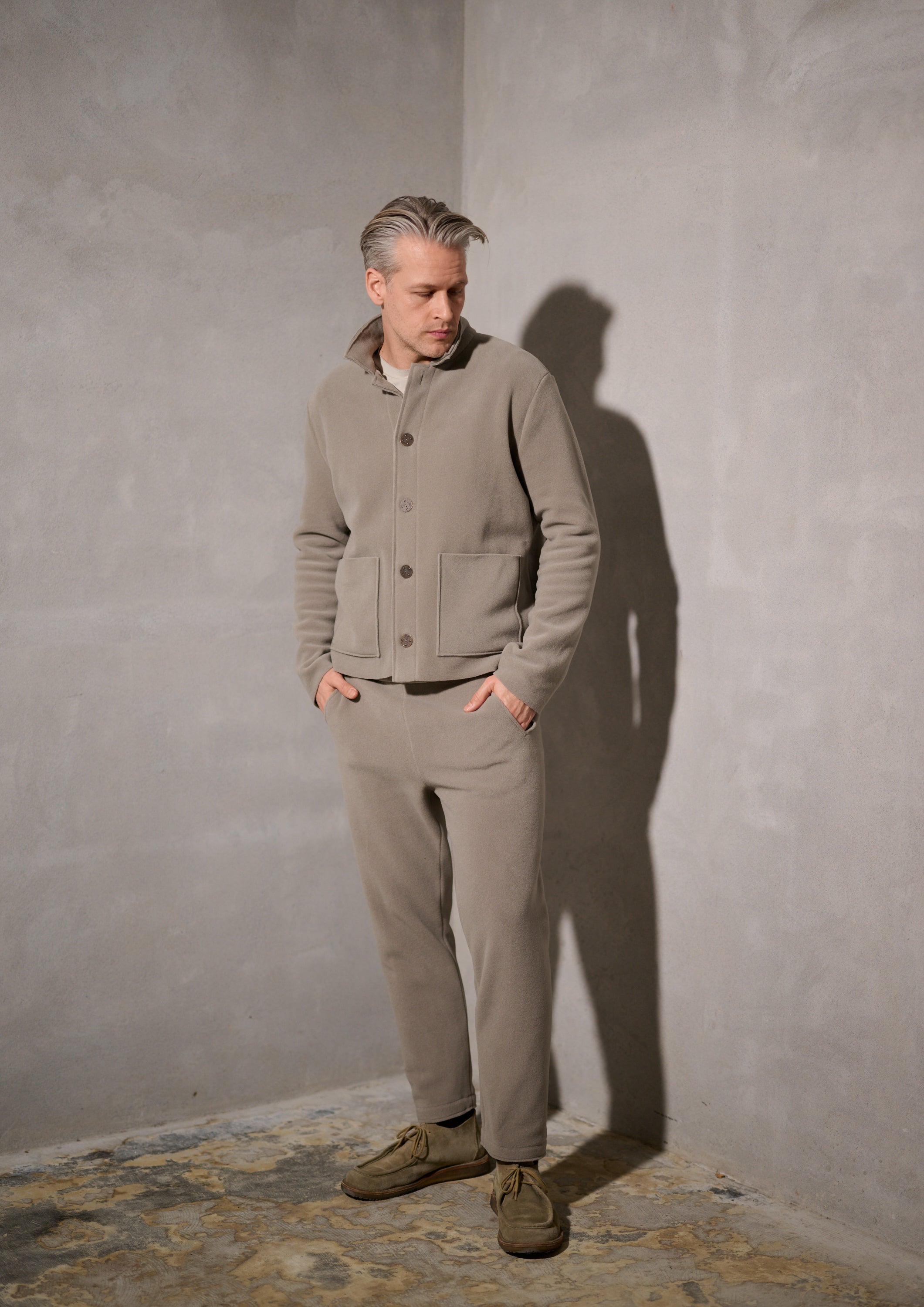 CARL BY STEFFENSEN COPENHAGEN FLEECE TROUSERS - 1051C BUKSER ELEPHANT 654