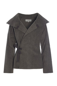 FLEECE WRAP CARDIGAN - 7146 - BARK