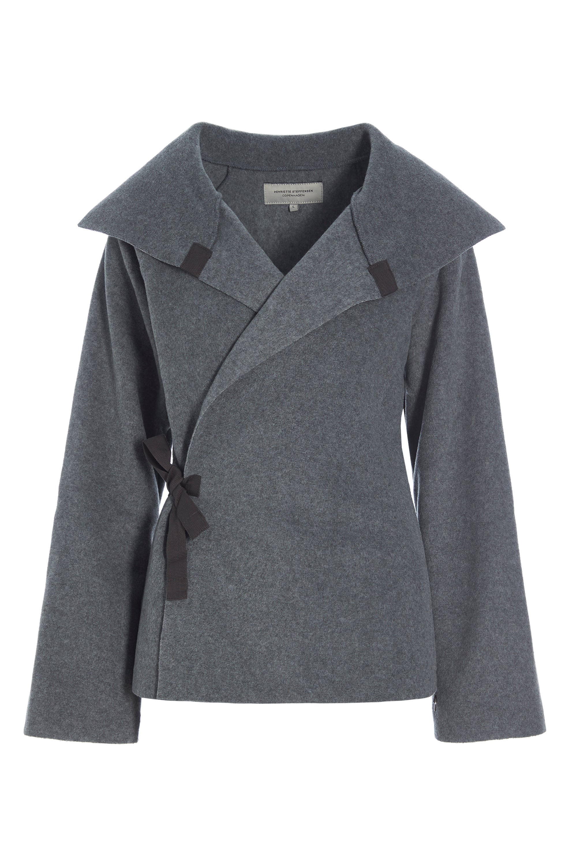 HENRIETTE STEFFENSEN COPENHAGEN FLEECE WRAP CARDIGAN - 7146 CARDIGANS GREY 905