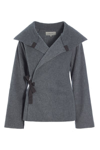 FLEECE WRAP CARDIGAN - 7146 - GREY