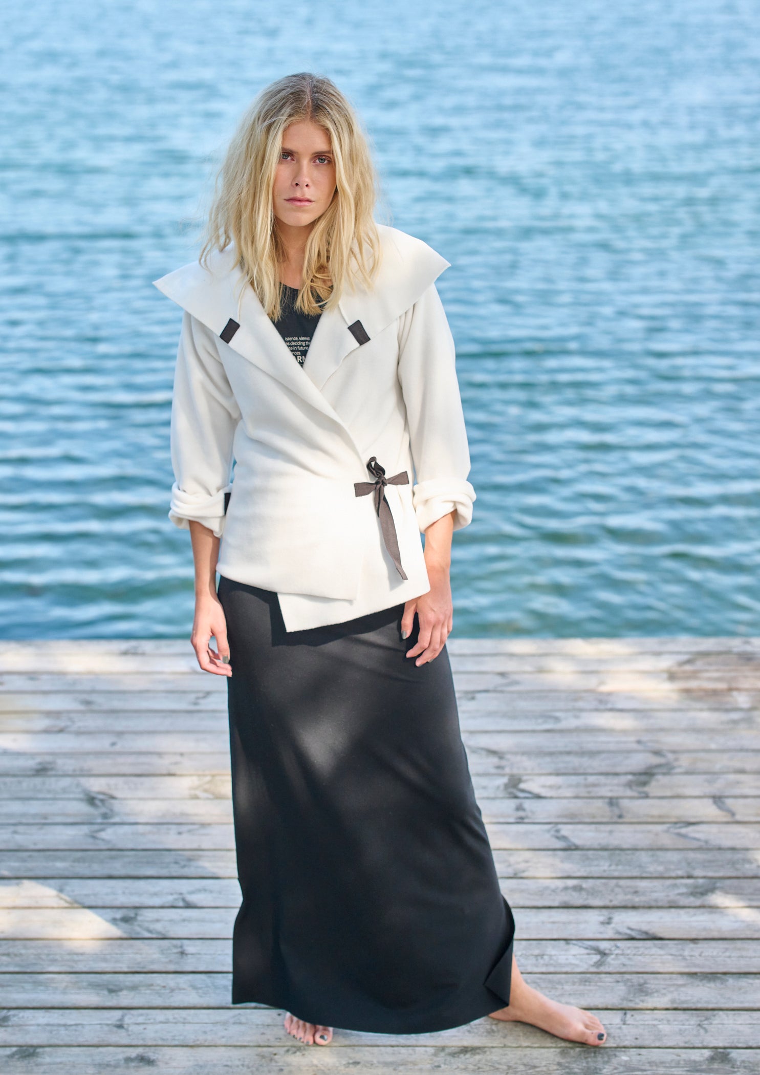 HENRIETTE STEFFENSEN COPENHAGEN FLEECE WRAP CARDIGAN - 7146 CARDIGANS OFF WHITE 802