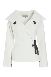 FLEECE WRAP CARDIGAN - 7146 - OFF WHITE