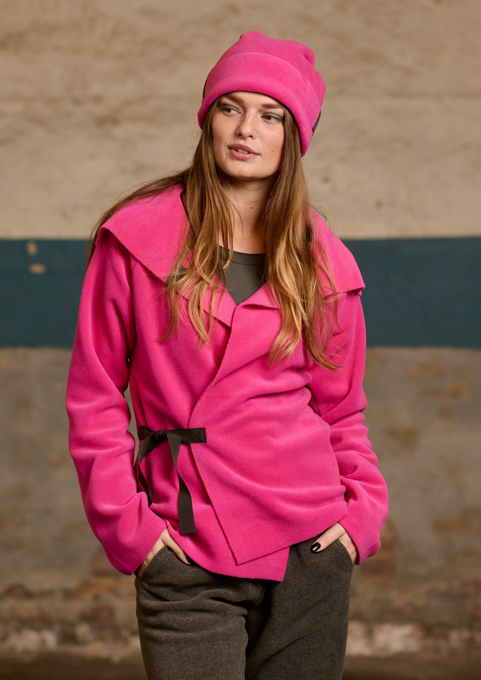 HENRIETTE STEFFENSEN COPENHAGEN FLEECE WRAP CARDIGAN - 7146 CARDIGANS PINK 369