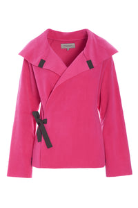 FLEECE WRAP CARDIGAN - 7146 - PINK
