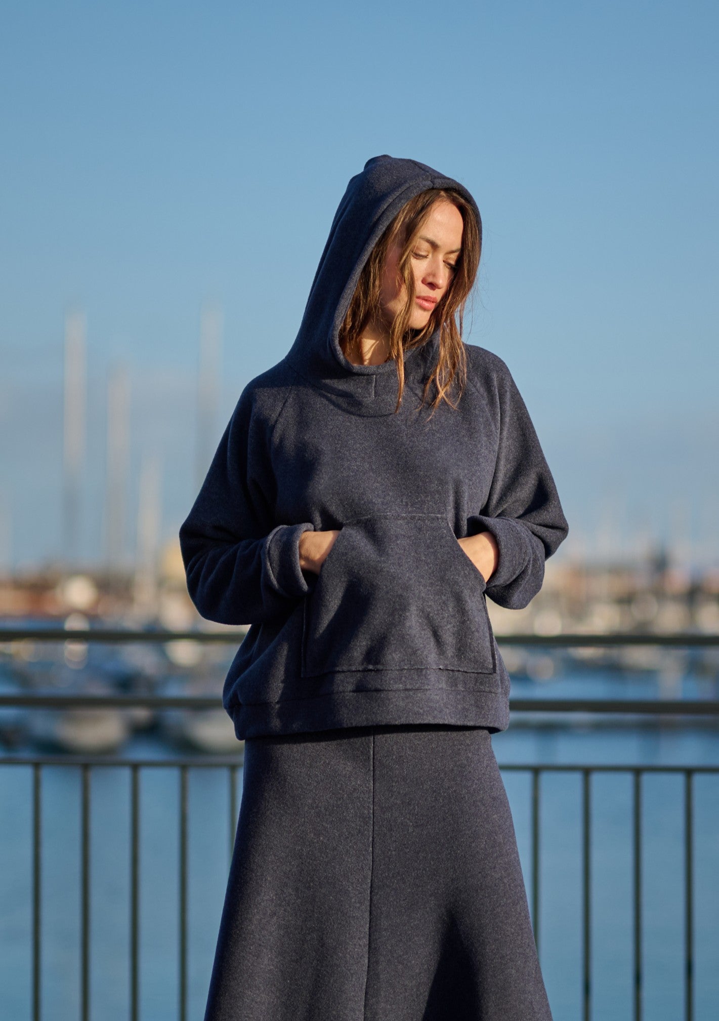 HENRIETTE STEFFENSEN COPENHAGEN HOODIE - 1383 HOODIES EVENING BLUE 690