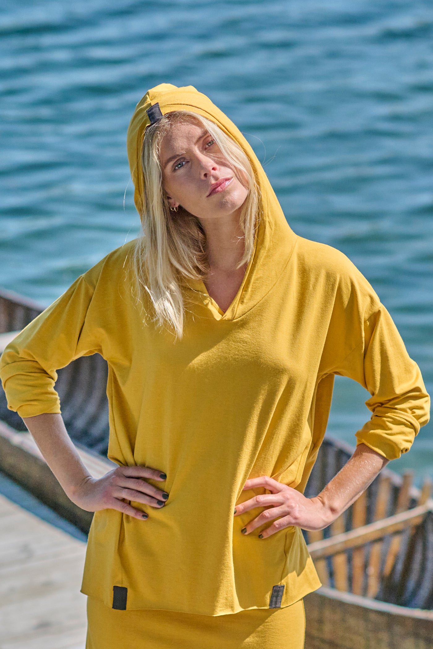 HENRIETTE STEFFENSEN COPENHAGEN HOODIE BLOUSE - 96067 HOODIES SAFRAN 701