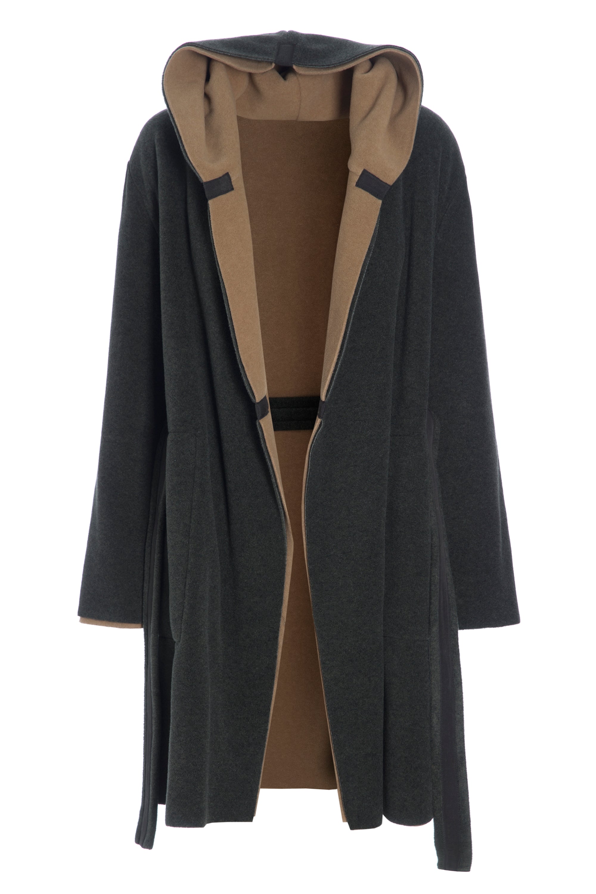 HENRIETTE STEFFENSEN COPENHAGEN HOODIE COAT REVERSIBLE - 7132 COATS FORREST/CAMEL 826