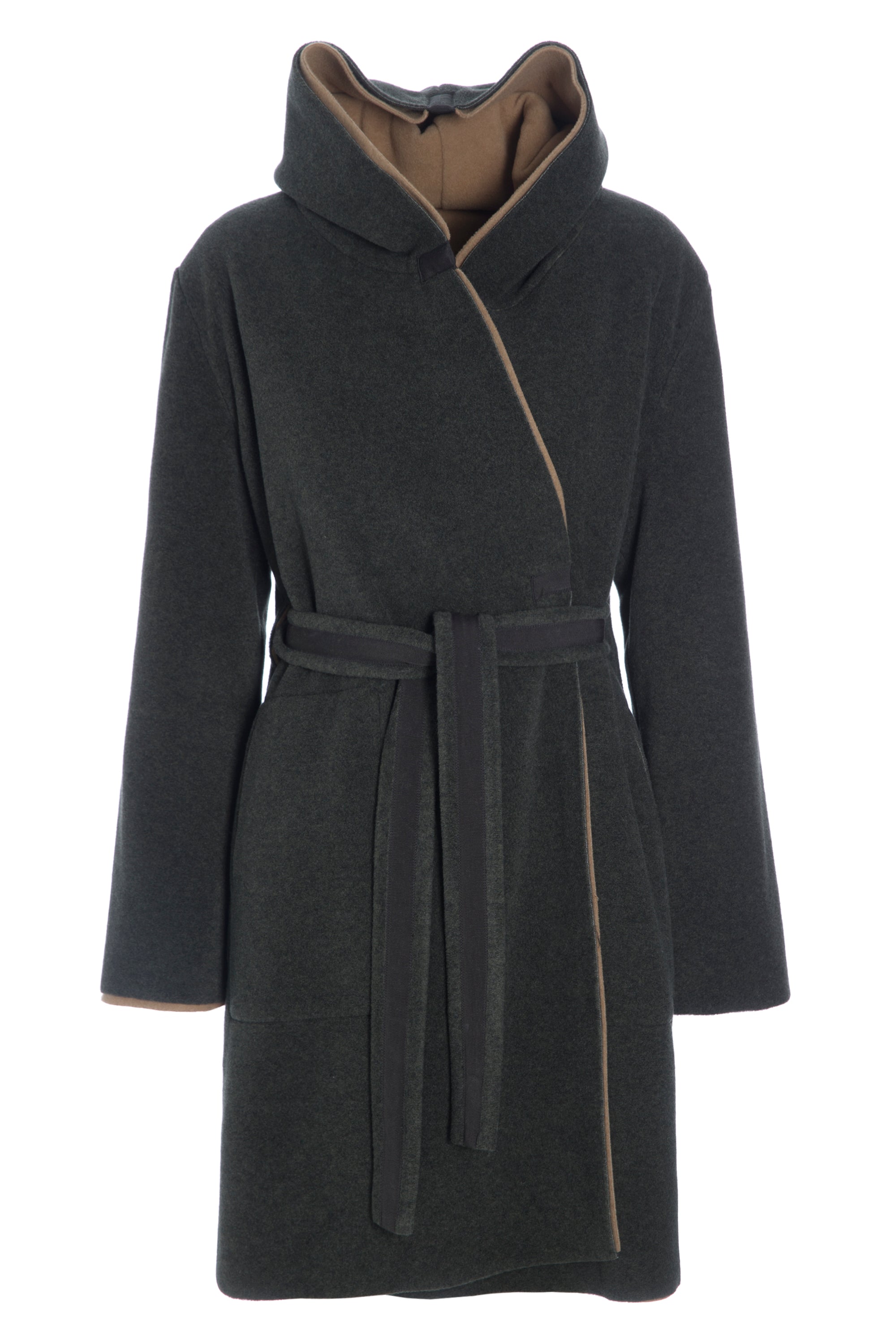 HENRIETTE STEFFENSEN COPENHAGEN HOODIE COAT REVERSIBLE - 7132 COATS FORREST/CAMEL 826