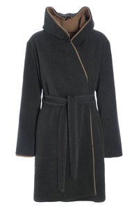 HOODIE COAT REVERSIBLE - 7132 - FORREST/CAMEL