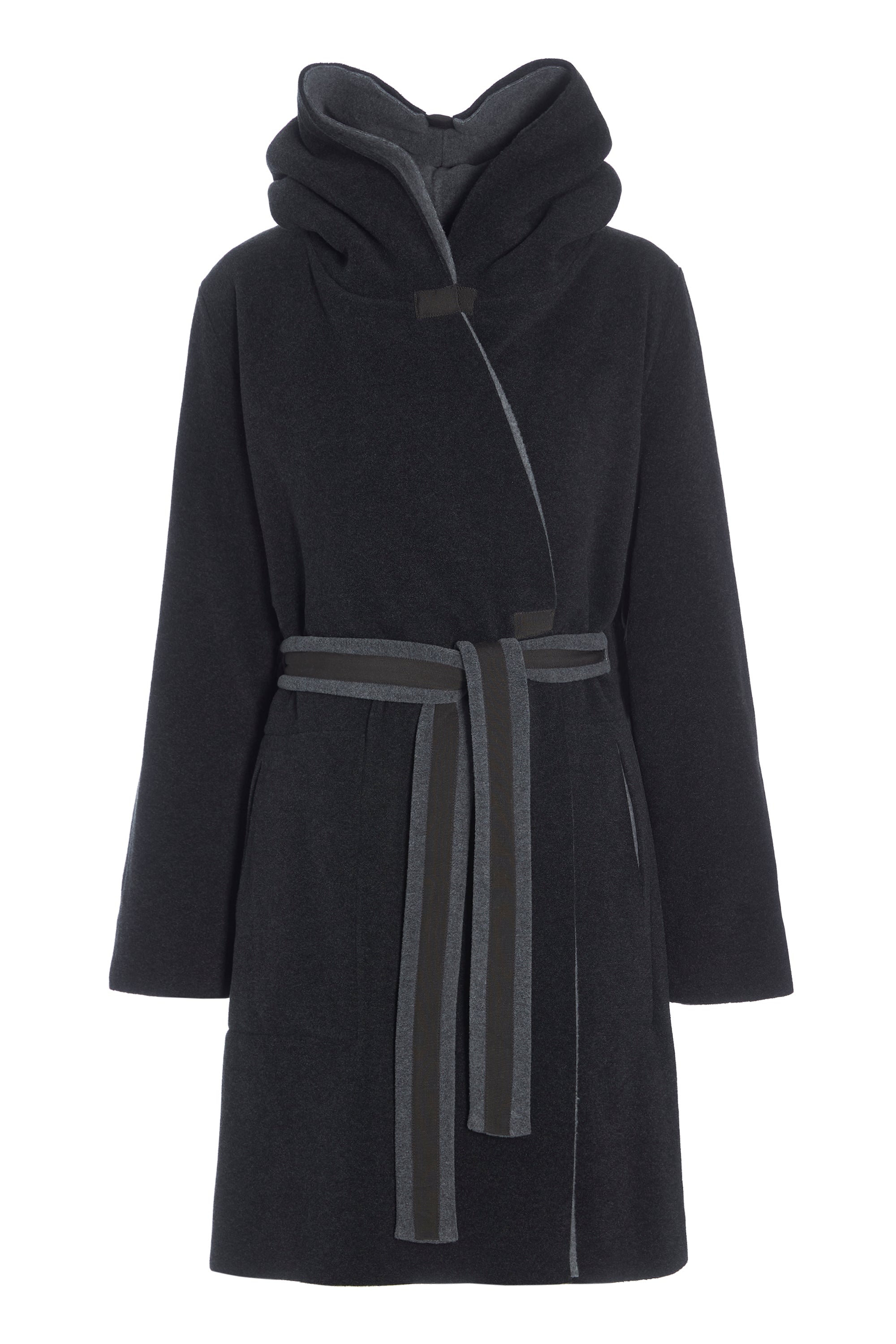 HENRIETTE STEFFENSEN COPENHAGEN HOODIE COAT REVERSIBLE - 7132 COATS GREY/SOFT BLACK 647