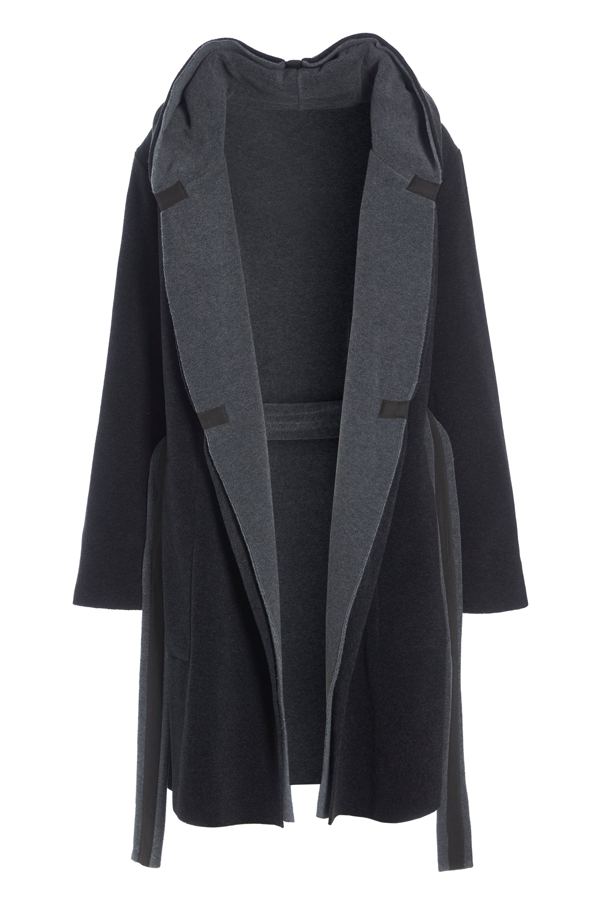 HENRIETTE STEFFENSEN COPENHAGEN HOODIE COAT REVERSIBLE - 7132 COATS GREY/SOFT BLACK 647