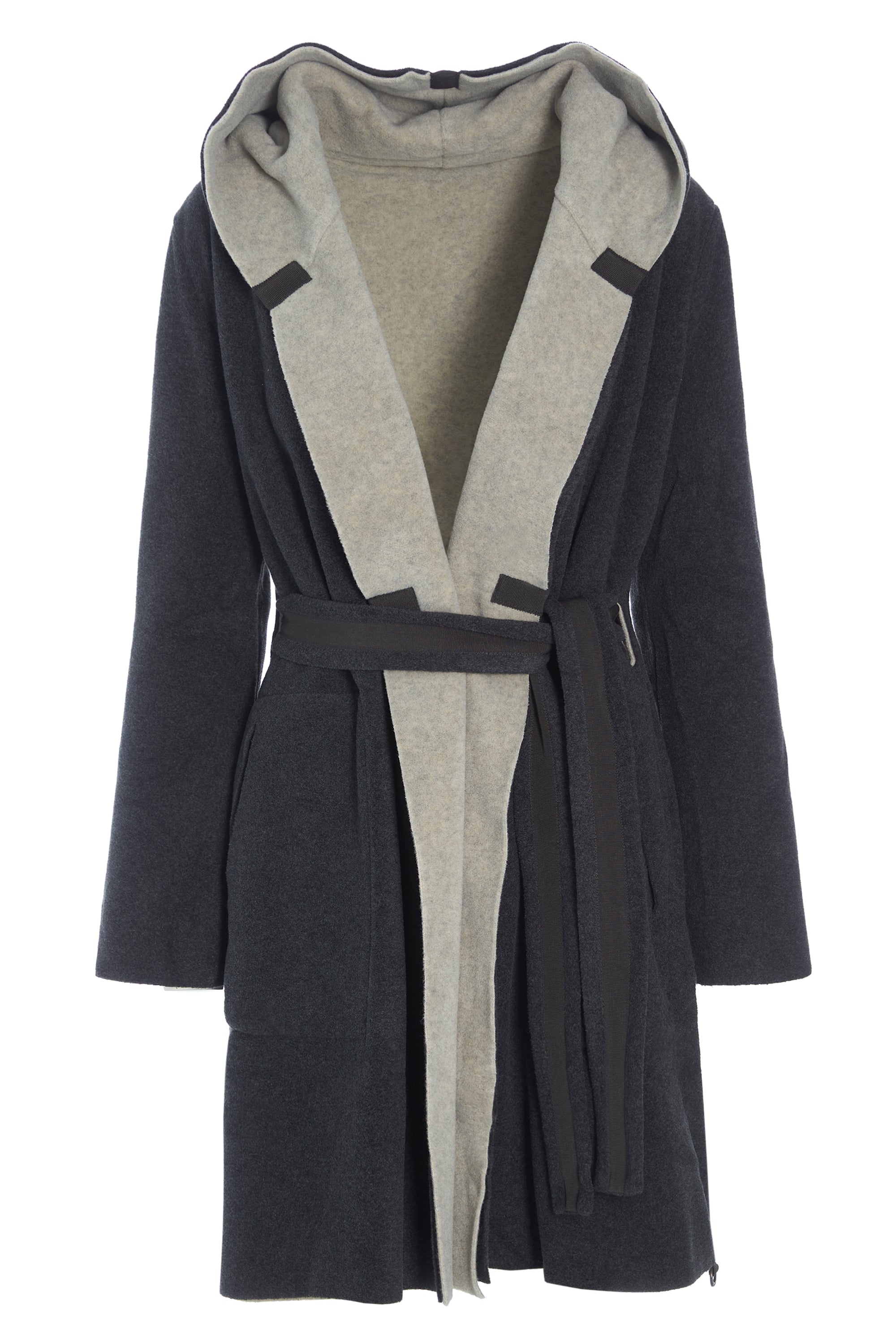 HENRIETTE STEFFENSEN COPENHAGEN HOODIE COAT REVERSIBLE - 7132 COATS SOFT BLACK/SAND 452