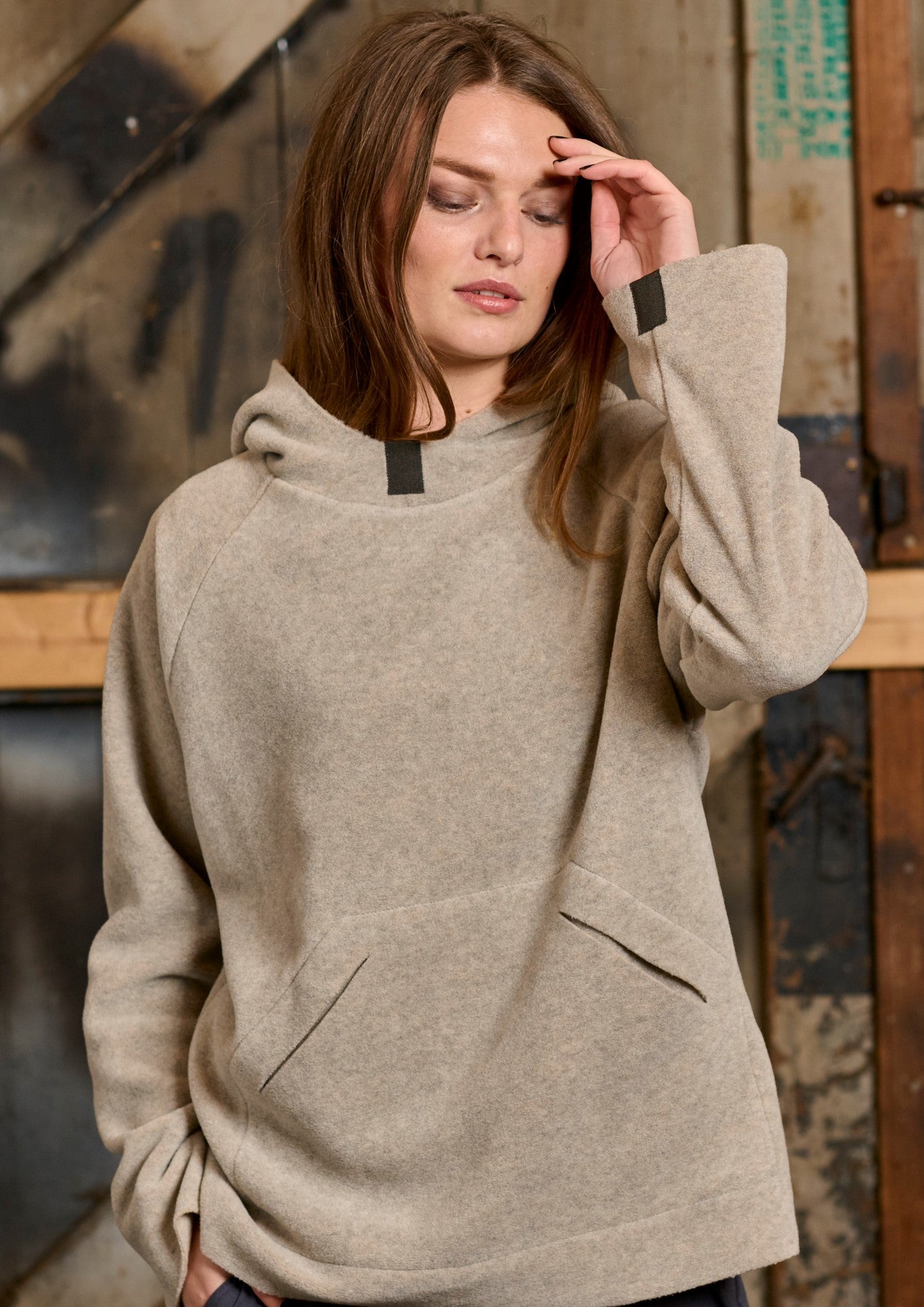 HENRIETTE STEFFENSEN COPENHAGEN HOODIE WITH POCKETS - 1298 SWEATERS fleece SAND 805