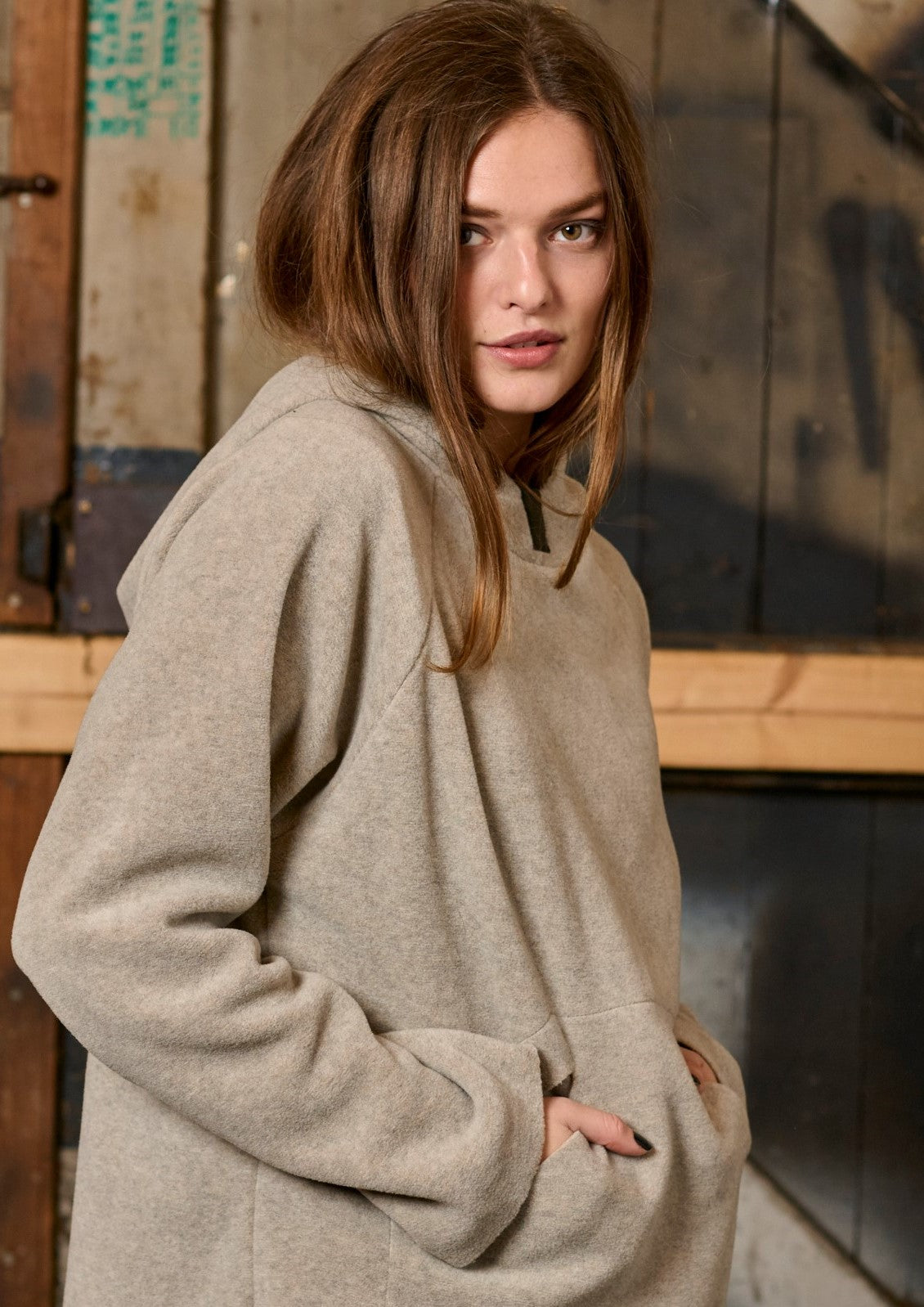 HENRIETTE STEFFENSEN COPENHAGEN HOODIE WITH POCKETS - 1298 SWEATERS fleece SAND 805