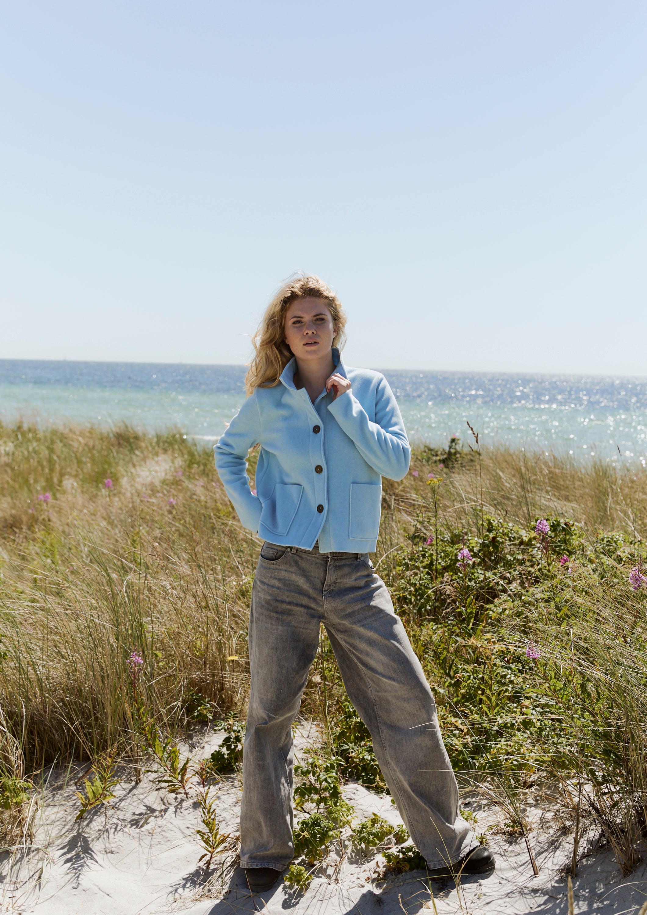 HENRIETTE STEFFENSEN COPENHAGEN JACKET - 7164 CARDIGANS BABY BLUE 671