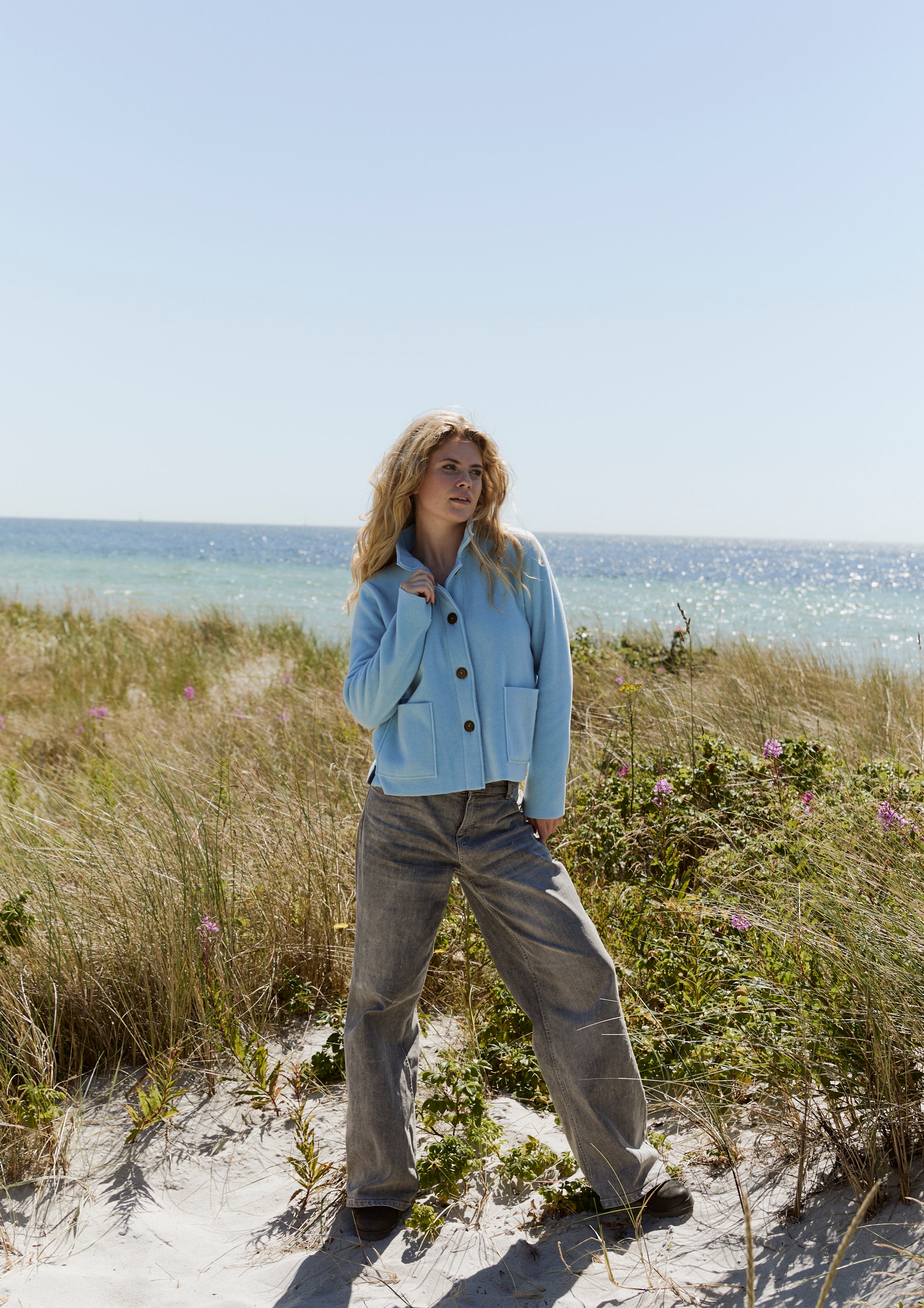 HENRIETTE STEFFENSEN COPENHAGEN JACKET - 7164 CARDIGANS BABY BLUE 671